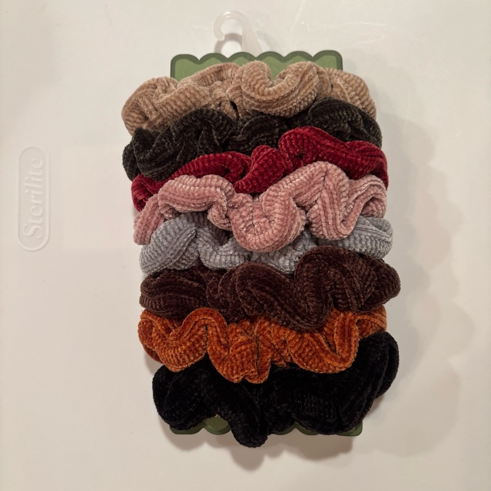 Sunday State super soft chenille hair scrunchies / eight (8) / NEW with tags